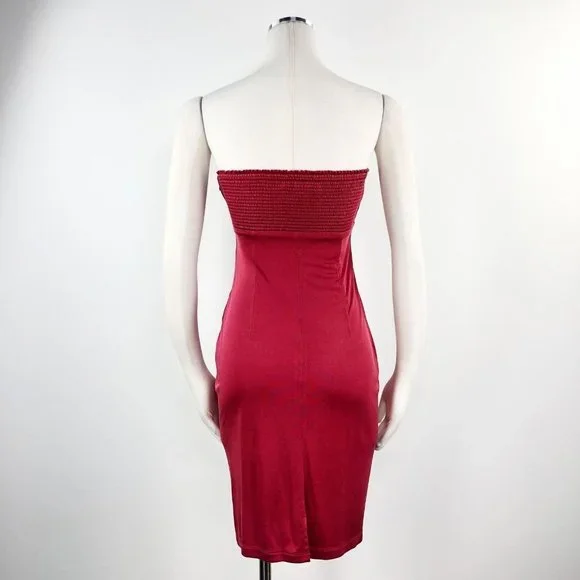 open lace back dress Catherine Malandrino Petite Red Knit Bead Front Red / Petite